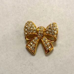 Swarovski Crystal Goldtone Bow Brooch